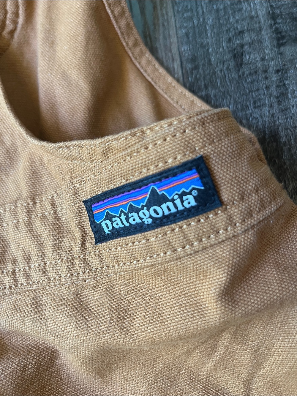 NWOT Patagonia Workwear Caramel Brown Short Overalls Romper - Picture 3 of 7